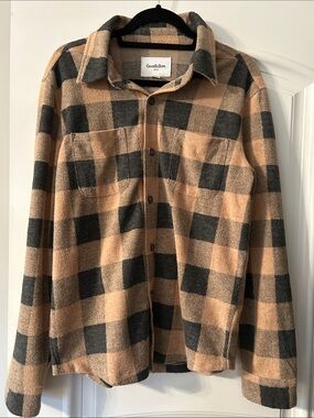 Goodfellow & Co Tan and Black Buffalo Plaid Shacket